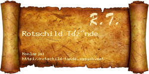 Rotschild Tünde névjegykártya